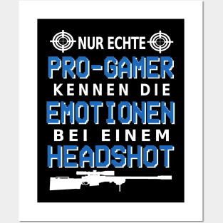 Headshot Gaming Gamer Emotionen Geschenk Posters and Art